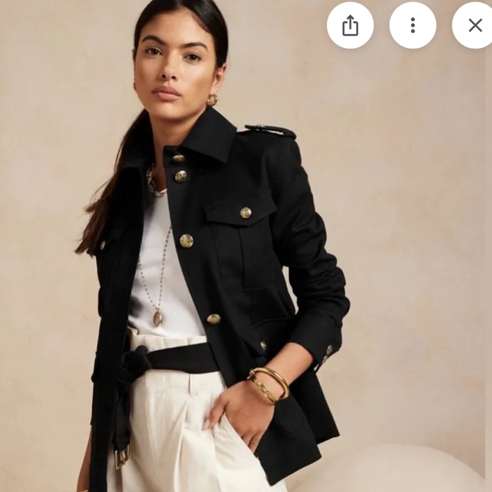 NWOT Banana Republic utility‎ chore jacket black  size 4